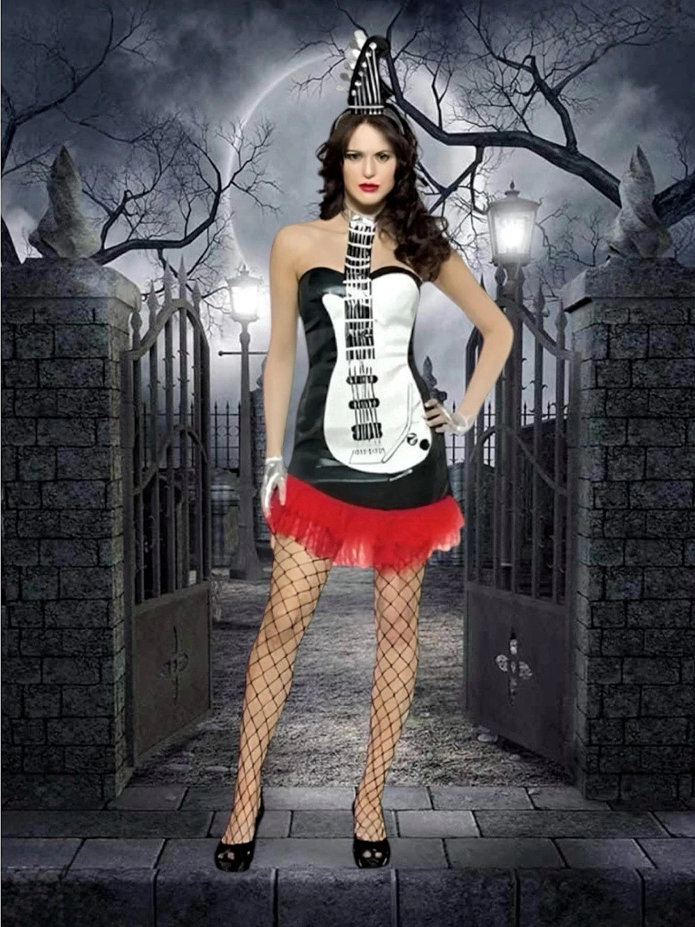 Rasta Imposta Glam Rock Guitar Halloween Costume Mini Dress